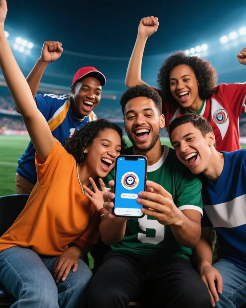 球迷使用移动设备